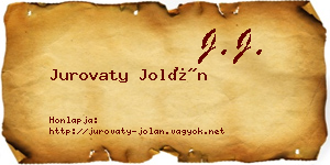 Jurovaty Jolán névjegykártya